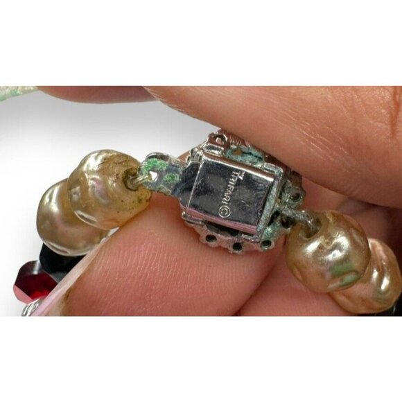 Wendy Gell Art Choker Necklace Red Heart Dollface Bib One of a Kind Vintage - Picture 5 of 11